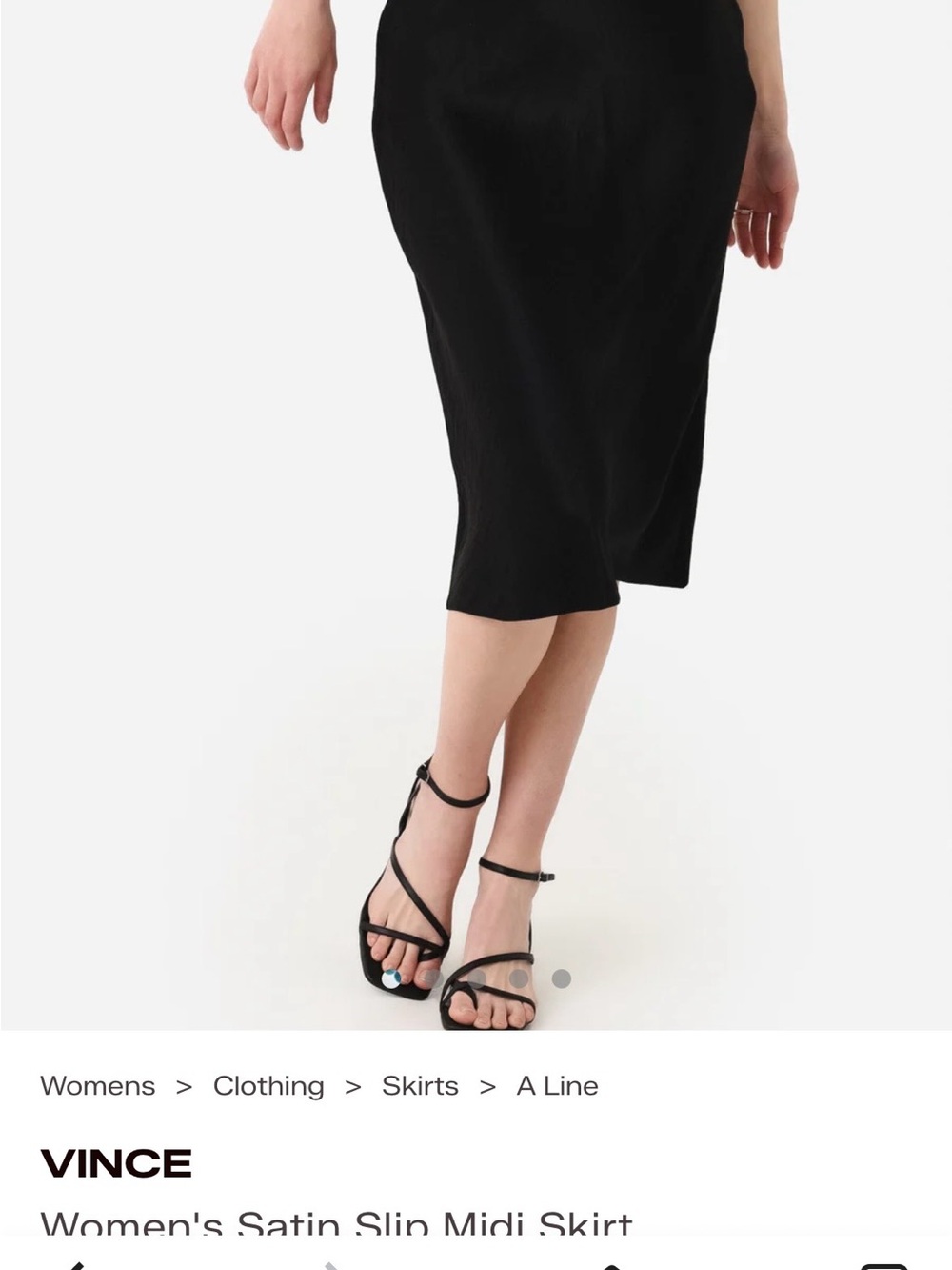 Vince Black Midi Slip Skirt